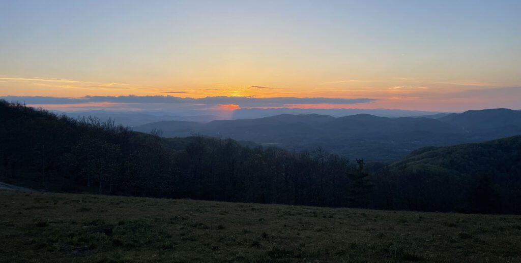 Bearwallow mountain sunset hike 
